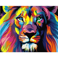 Картина по номерам 40х50 «Радужный лев»