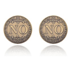 MN012 Сувенирная монета-розыгрыш Всегда говори НЕТ, d.4см