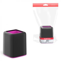 Подставка настольная пластиковая ErichKrause® Forte, Accent, черная с розовой вставкой