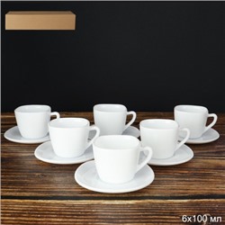 Кофейный  набор 12 предметов 100 мл / FXB120/FBD120-6 (WHITE ) /уп 12/ серая коробка
