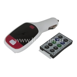 MP3 FM Modulator KD-88 (USB/Micro USB/AUX/дисплей) белый