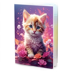 MOB775 Обложка для паспорта Котёнок в цветах