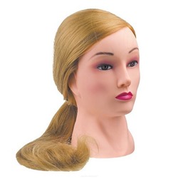 Dewal Голова-манекен учебная для парикмахеров FI-2021L-408, искусственный волос, блондинка
