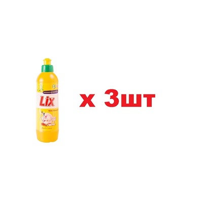 Lix Средство для мытья посуды Лимон 400гр 3шт