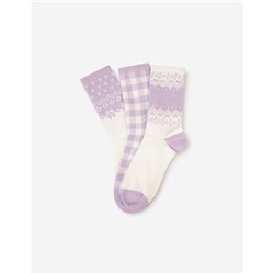 Набор носков (3пар.) GHS007869 молочный/фиолетовый